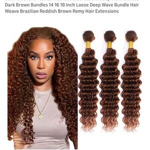 Brazilian Reddish Brown Remy Hair Bundle. Only 1 Bundle. 14-16 inches